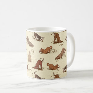 Dirt Gräver Hundar - strandsemestern mönster. Kaffemugg