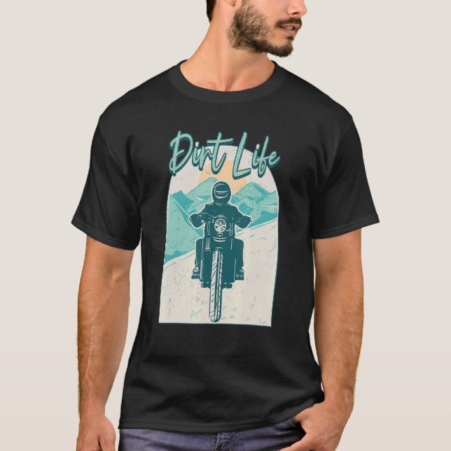 Dirt Life Dirt Track Tävla Bike Motocross T Shirt (Framsida)