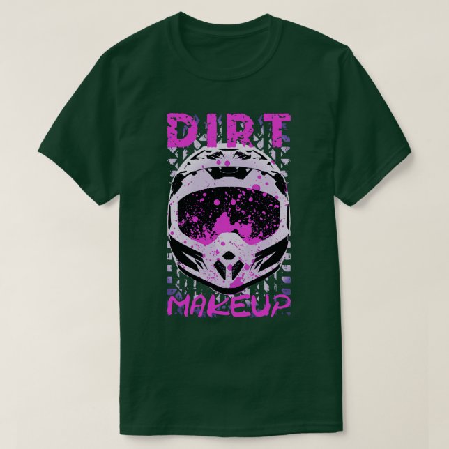 Dirt Makeup Dirt Bike Helmet T Shirt (Design framsida)