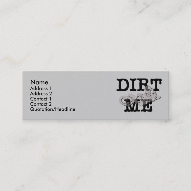 Dirt Me Motocross Dirt Bike-profilkort Mini Visitkort (Framsida)