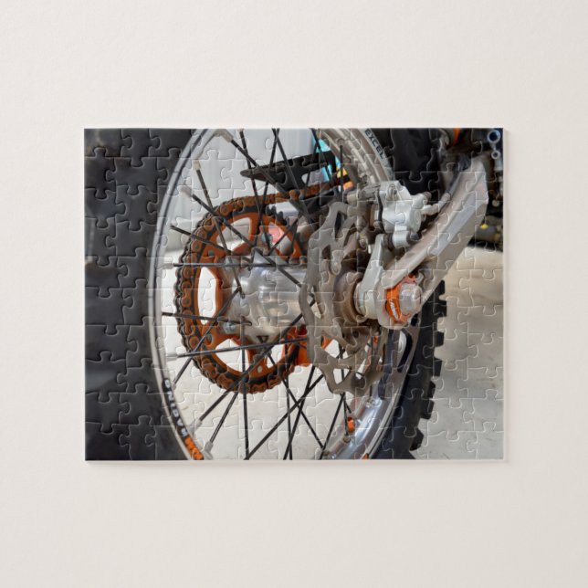 Dirt Motorcycle Back Wheel, Jigszawa Puzzle Pussel (Horisontell)