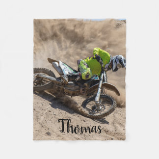 Dirt Motorcycle Bike Motocross Tävla Personlig Fleecefilt