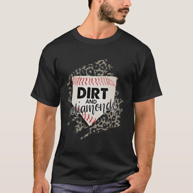 Dirt och Diamonds Baseball Mamma Baseball Mamma T Shirt (Framsida)