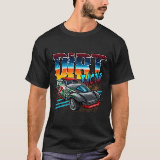 Dirt Tävla Tävling Car Late Model Modified Street T Shirt