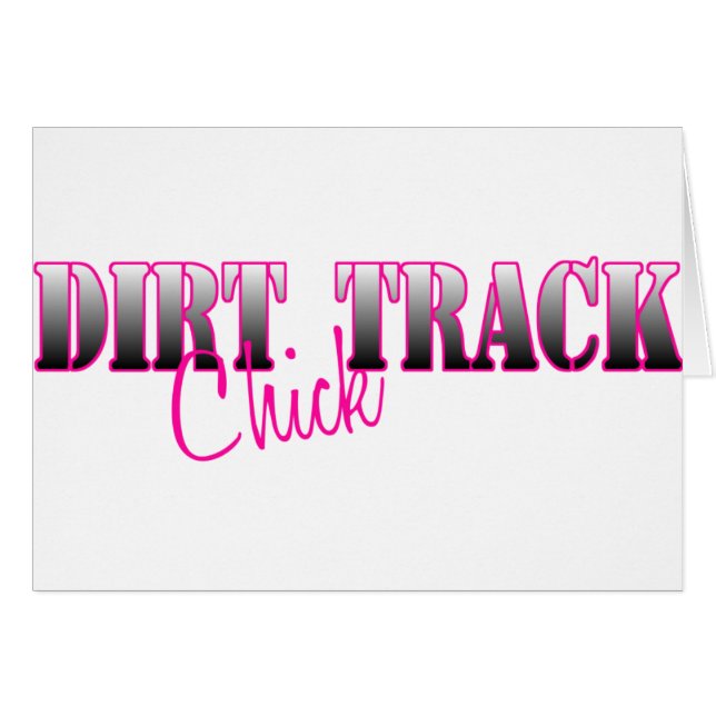 Dirt Track-Chick Hälsningskort (Framsidan Horizontal)