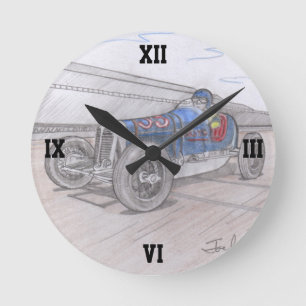 DIRT TRACK RACER-klocka Rund Klocka