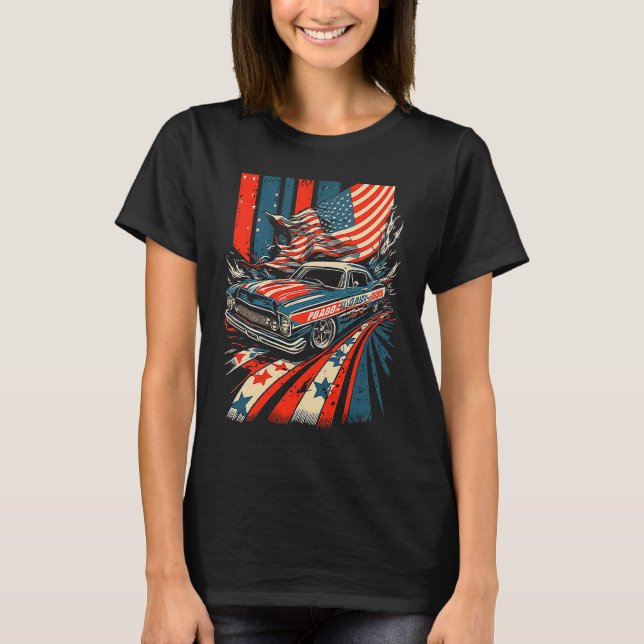 Dirt Track Racing Automobile Race American Indepen T Shirt (Framsida)