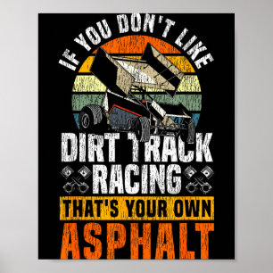 Dirt Track Racing Race Vintage Retro Sprint Car Om Poster