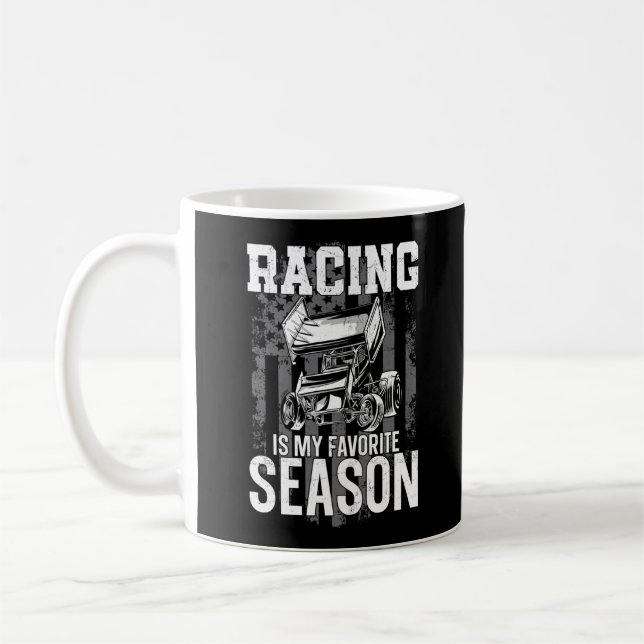 Dirt Track Racing Racing Is My Favorite Season Kaffemugg (Vänster)