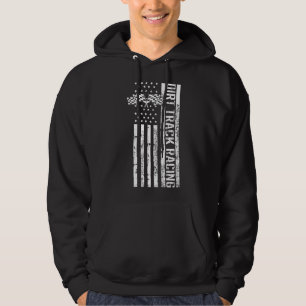Dirt Track Racing USA Flag Amerikansk Motocross St Hoodie