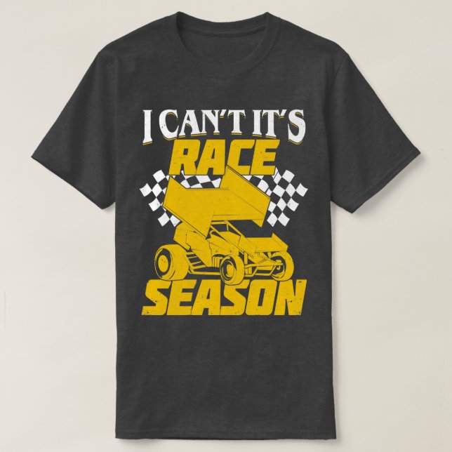 Dirt Track Racing Winged Sprint Car Driver Gift  T Shirt (Design framsida)