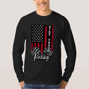 Dirt Track Tävla American Flagga Motocross T Shirt