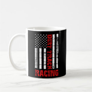 Dirt Track Tävla American Flagga Tävling Car Racec Kaffemugg