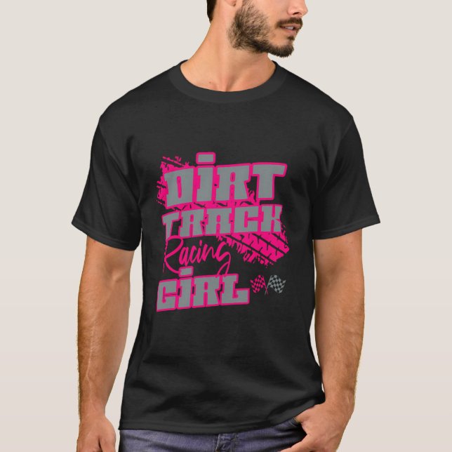 Dirt Track Tävla Girl Sprint Car Tävla T Shirt (Framsida)