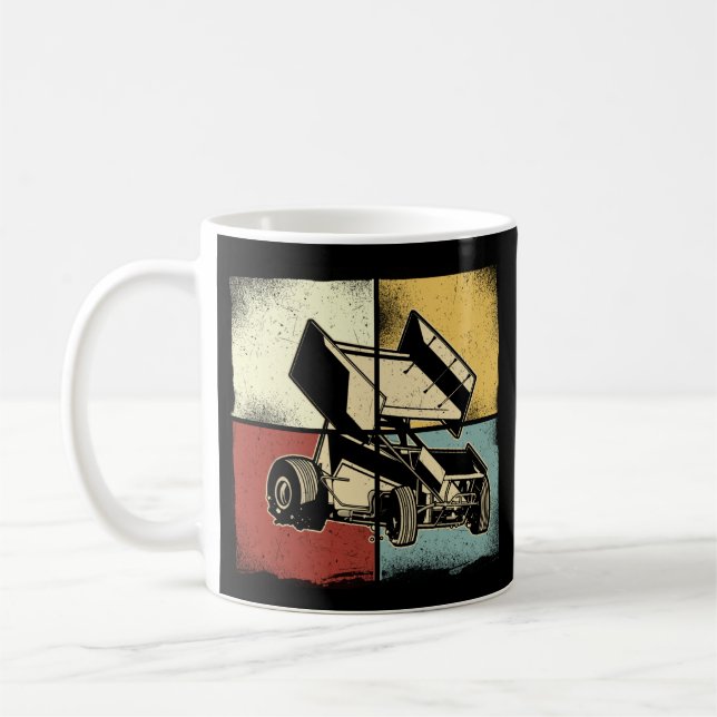 Dirt Track Tävla Retro Sprint Car Sprint Car-Sprin Kaffemugg (Vänster)
