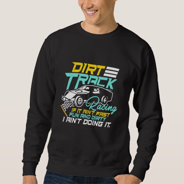 Dirt Track Tävla Speed Car Track Dirt Riding Road Lång Ärmad Tröja (Framsida)