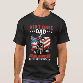 Dirtbike Motocross Mx Dirt Bike Pappa Us Flagga T Shirt
