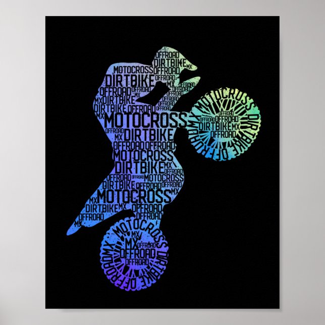 Dirtcycle Motocross Shape MX Dirt Bike Rider Moto Poster (Framsidan)
