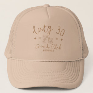Dirty 30 Beach Klubb - Tan Text Keps