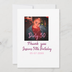 Dirty 30 Birthday add namn rosa lägg till bild dat Julkort