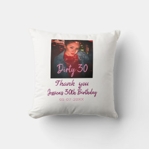 Dirty 30 Birthday add namn rosa lägg till bild dat Kudde