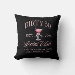 Dirty 30 Coquette Martini med bogserbåt Kudde
