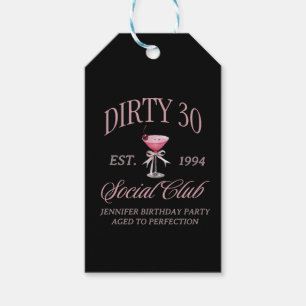 Dirty 30 Coquette Martini med bogserbåt Presentetikett