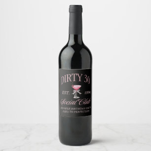 Dirty 30 Coquette Martini med bogserbåt Vinflaska Etikett