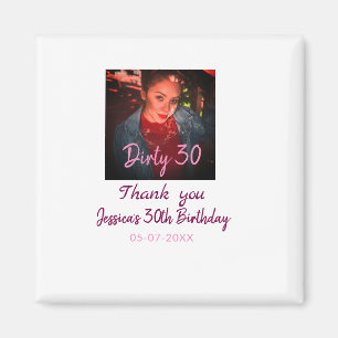 Dirty 30 födelsedag lägg till namn rosa lägg till  magnet