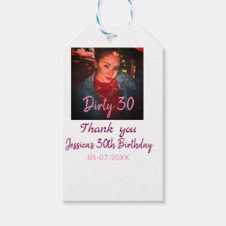 Dirty 30 födelsedag lägg till namn rosa lägg till  presentetikett