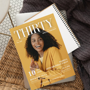 Dirty 30 Magazine Newspaper 30års födelsedag Photo Inbjudningar
