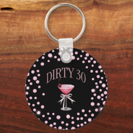 Dirty 30 Rosa Coquette Customize Namn Nyckelring