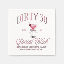 Dirty 30 rosa Coquette Martini Thned Pappersservett