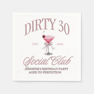 Dirty 30 rosa Coquette Martini Thned Pappersservett