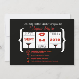 Dirty 30th Vegas Birthday Slot Maskin Inbjudningar