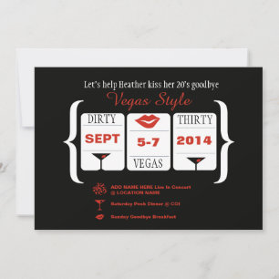 Dirty 30th Vegas Birthday Slot Maskin Inbjudningar