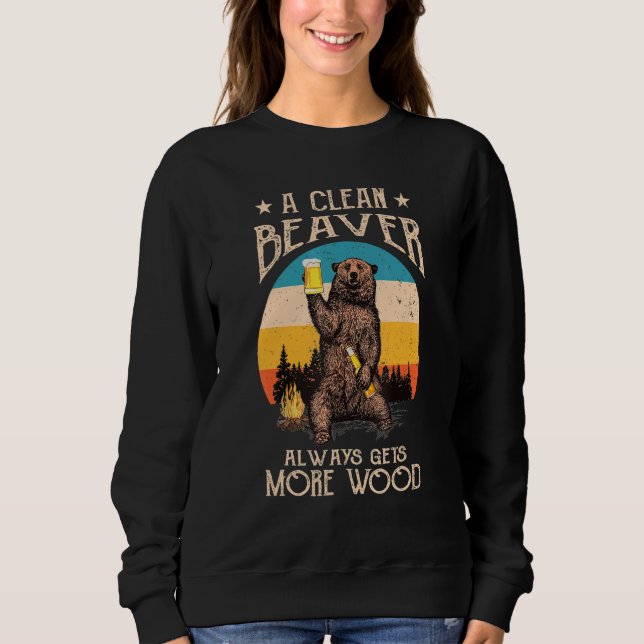 Dirty Adult Joke Clean Beaver Always Gets More Woo T Shirt (Framsida)