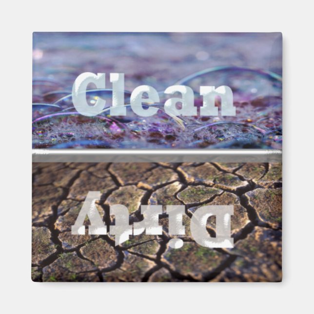Dirty and Bubbles Clean Dirty Dishwasher Magnet (Framsidan)