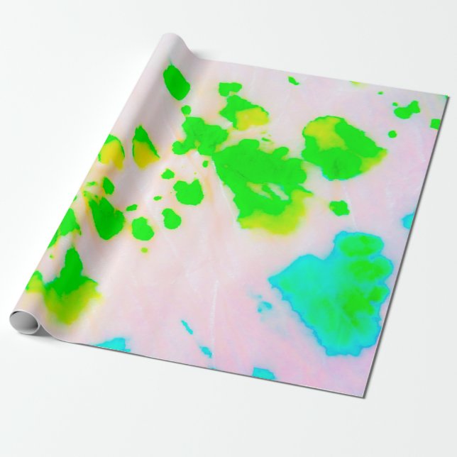 Dirty Art Graffiti. Abstrakt Decorative Sunny Ikat Presentpapper (Utrullad)