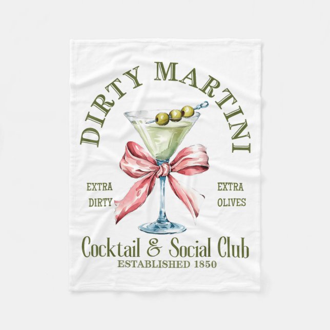Dirty Bachelorette Martini Tail Club Martini Drink Fleecefilt (Framsidan)
