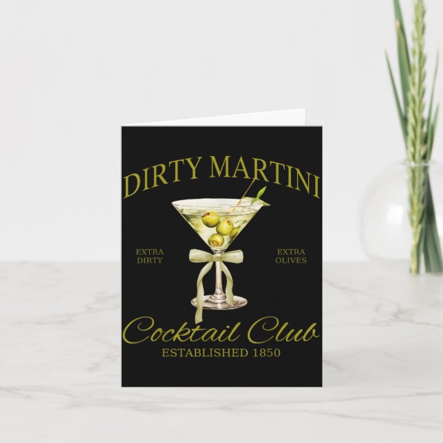 Dirty Bachelorette Martini Tail Club Martini Drink Kort (Framsida)