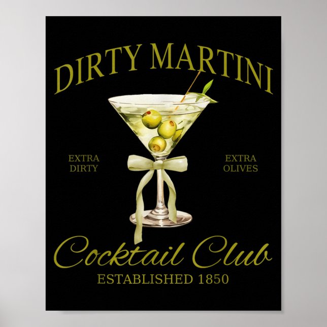 Dirty Bachelorette Martini Tail Club Martini Drink Poster (Framsidan)