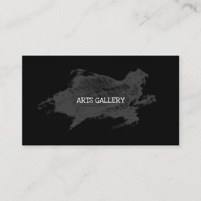 Dirty Black Grunge Brushstroke Texturerad konst Visitkort (Framsida)