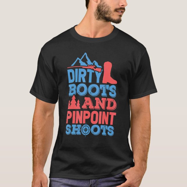 Dirty Boot Pinpoint Shoot Waterfowl Hunter for Duc T Shirt (Framsida)