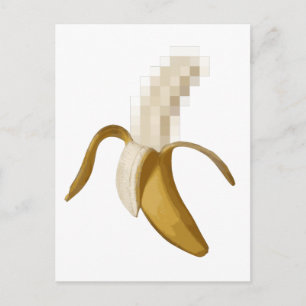 Dirty Censored Peeled Banana Vykort