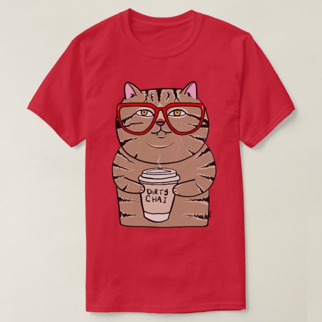 Dirty Chai Kattunge T Shirt (Design framsida)