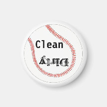 Dirty Clean Baseball Dishwasher Magnets