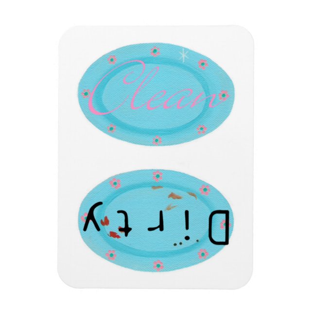 Dirty Clean Blue Tallrikar Dishwasher Magnets Magnet (Vertikal)