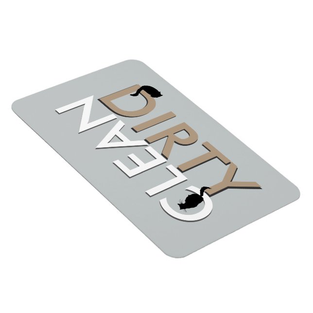 Dirty-Clean Cat Dishwasher Magnet - LG (Högersidan)