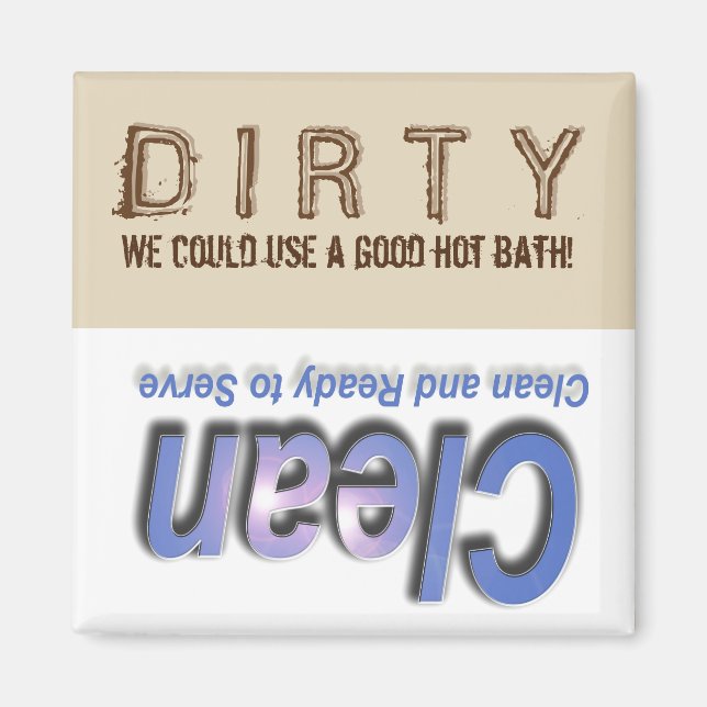 Dirty Clean Dish Washer Kitchen Magnet for dishes (Framsidan)